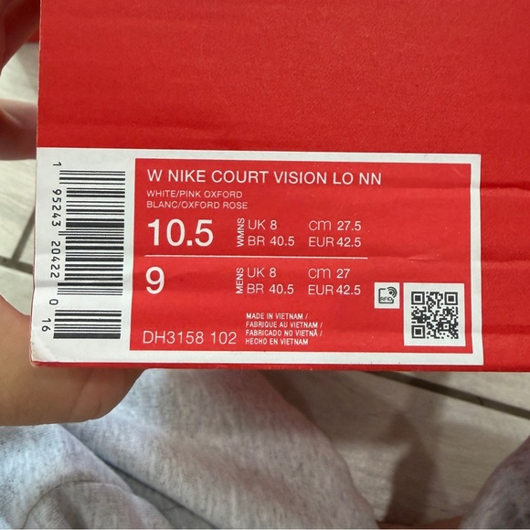 NIKE COURT VISION LOW NN WHITE/PINK OXFORD - Picture 6 of 6